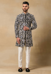 Black Indo Western Set for Men