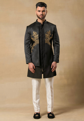 Black bundi Kurta set for Men
