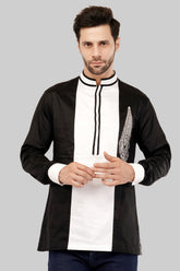 Elegant Black & White Short Kurta for Men