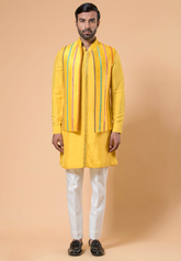 Embroidered Bundi Kurta Set