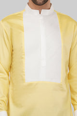 Radiant Yellow & White Short Kurta – Perfect for Summer