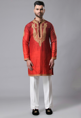 Red Kurta Set for Men