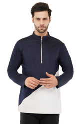 Stylish Blue & White Short Kurta for Modern Fashion