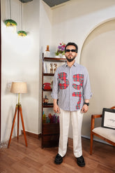 hand-crafted numeric art shirt