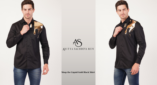 Shop the Liquid Gold Black Shirt | Stylish Handcrafted Cotton Wear