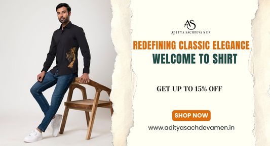 Shop Aditya Sachdeva's Stylish Black Cotton Sateen Shirt | Perfect for Parties