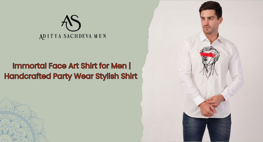 Immortal Face Art Shirt for Men | Handcrafted Party Wear Stylish Shirt | Casual & Formal Look