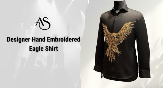 Designer Hand Embroidered Eagle Shirt | Custom Sizes & Colors