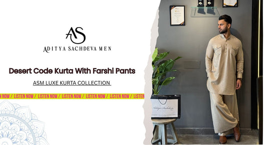 Desert Code Kurta with Farshi Pants | Luxe-Grade Italian Linen Blend™