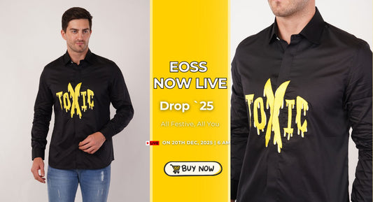 Black Toxic Shirt for Men | Handcrafted Embroidered Party & Clubwear