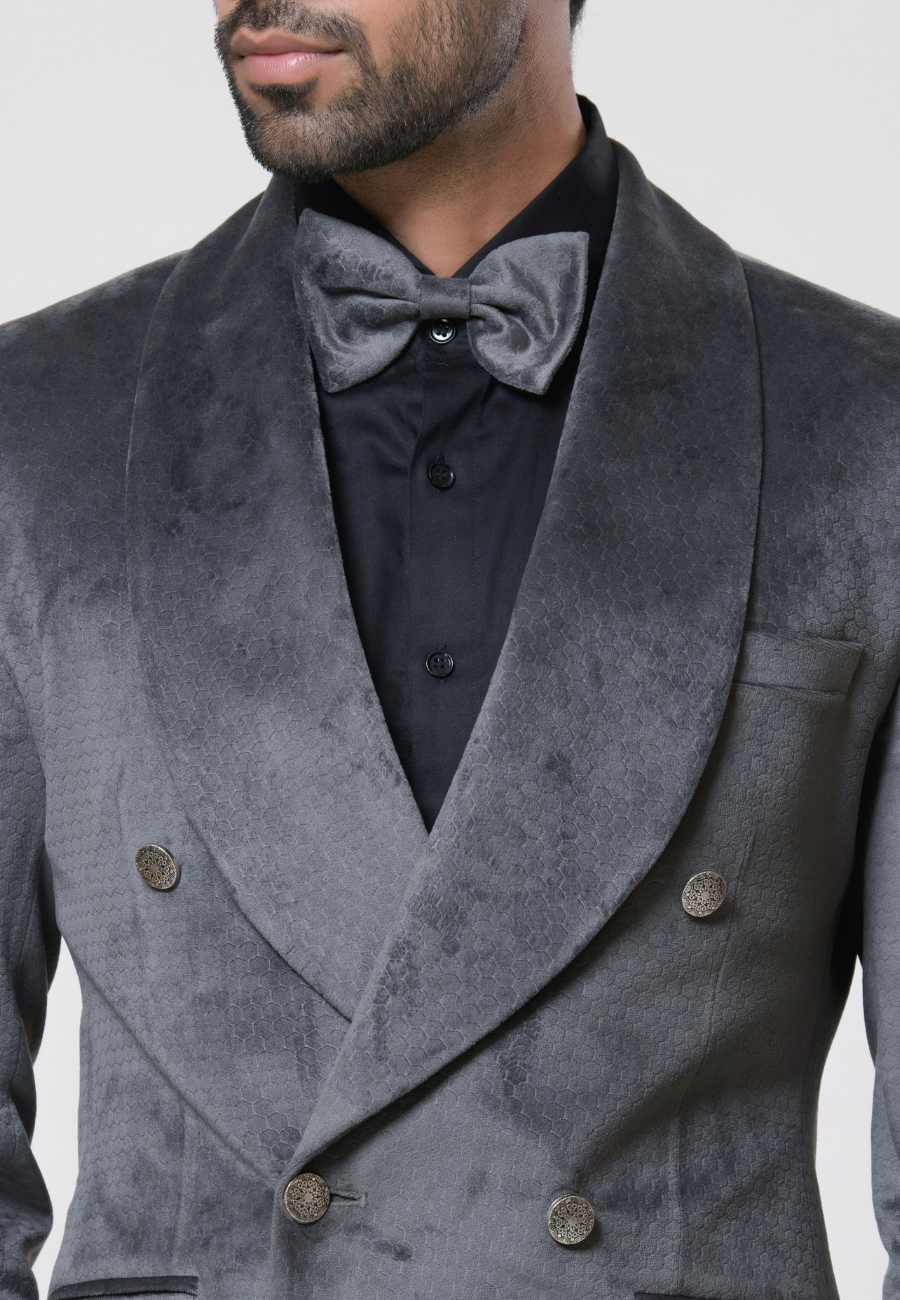 Gray velvet suit clearance