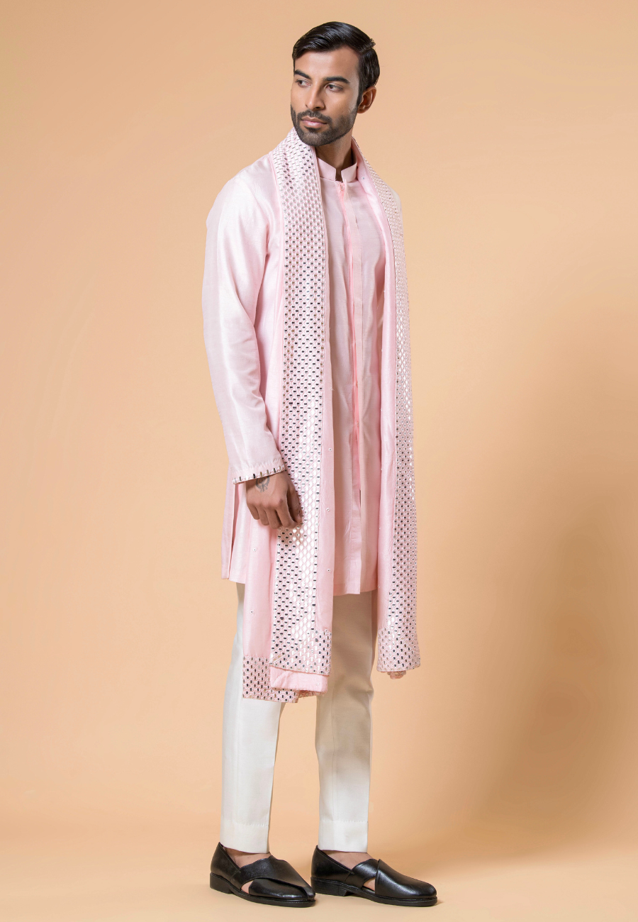 Pink Embroidered Kurta Set