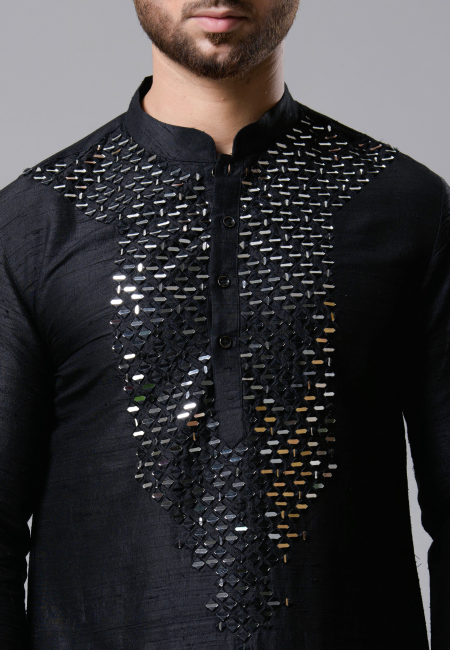 Black Kurta Set for Men