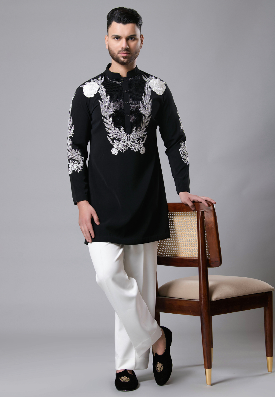 Black Kurta Set for Men