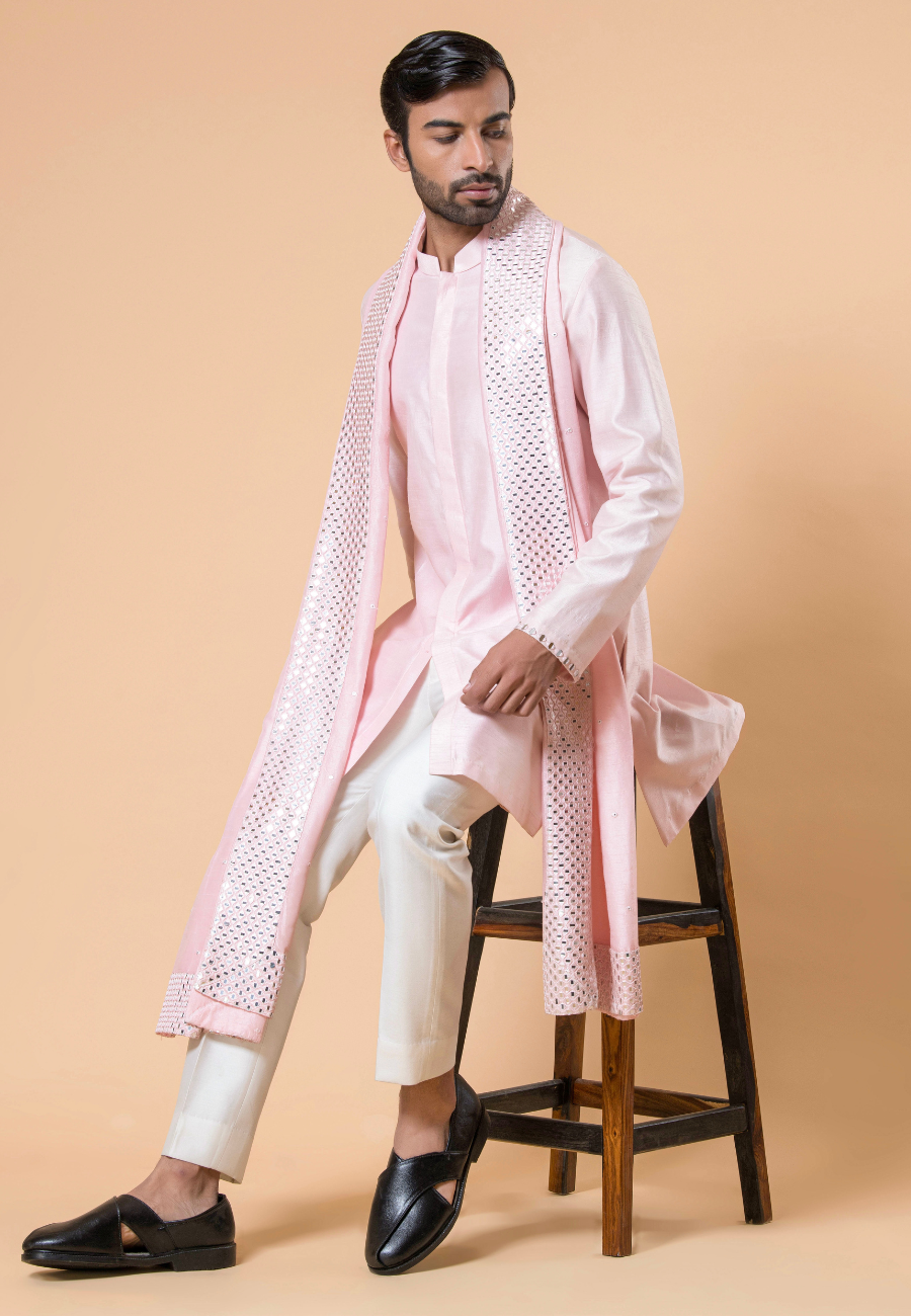 Pink Embroidered Kurta Set