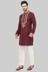 Men's Wine Kurta