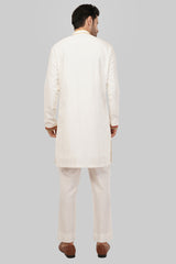 Peach Cream Floral Kurta