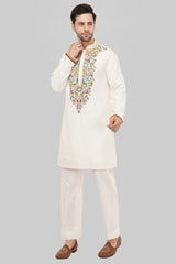 Peach Cream Floral Kurta