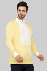 Summer Vibes Elegant Yellow & White Short Kurtas