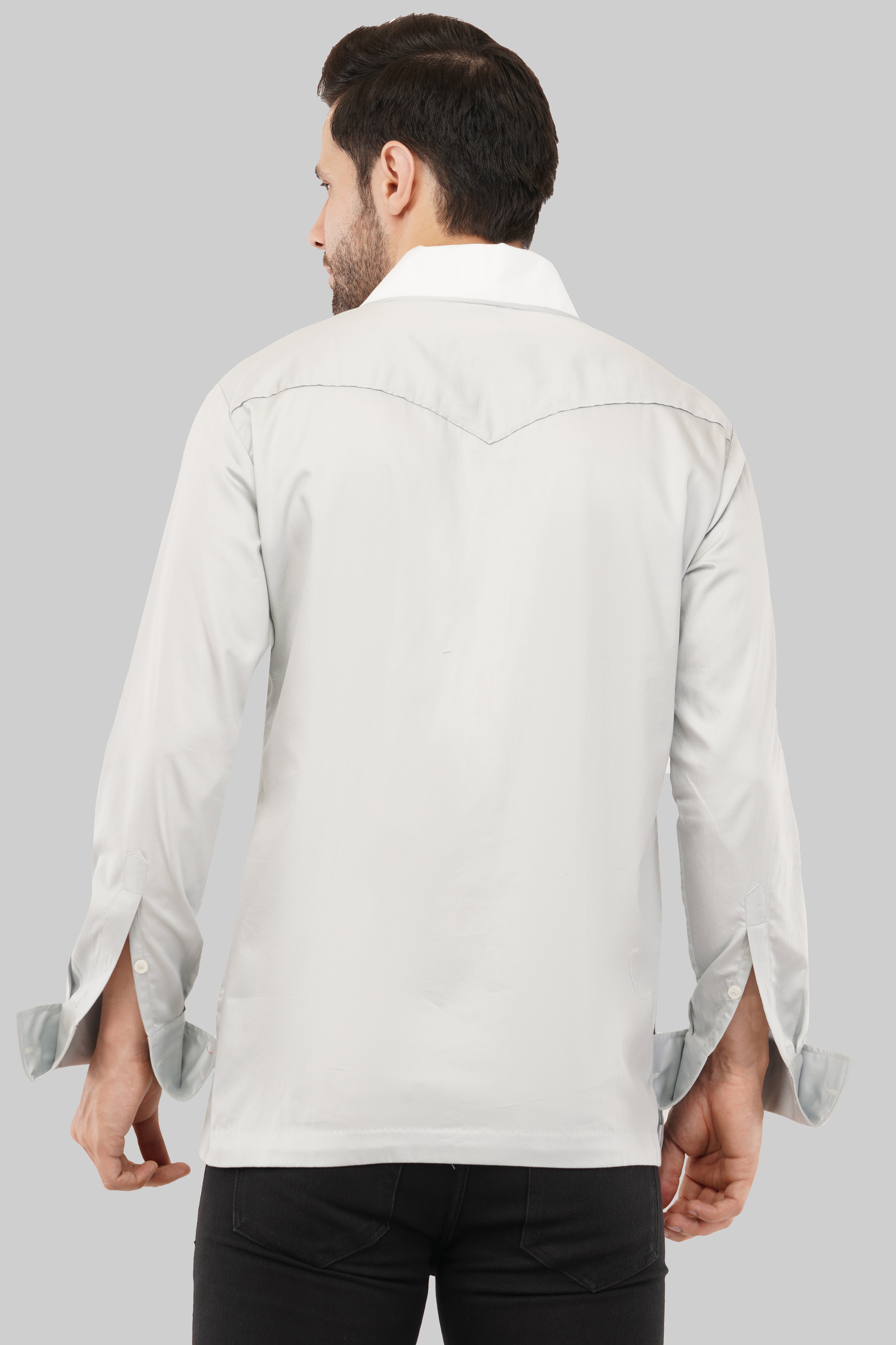 Diwali Ready: Men's Grey Short Kurta for the Modern Man"