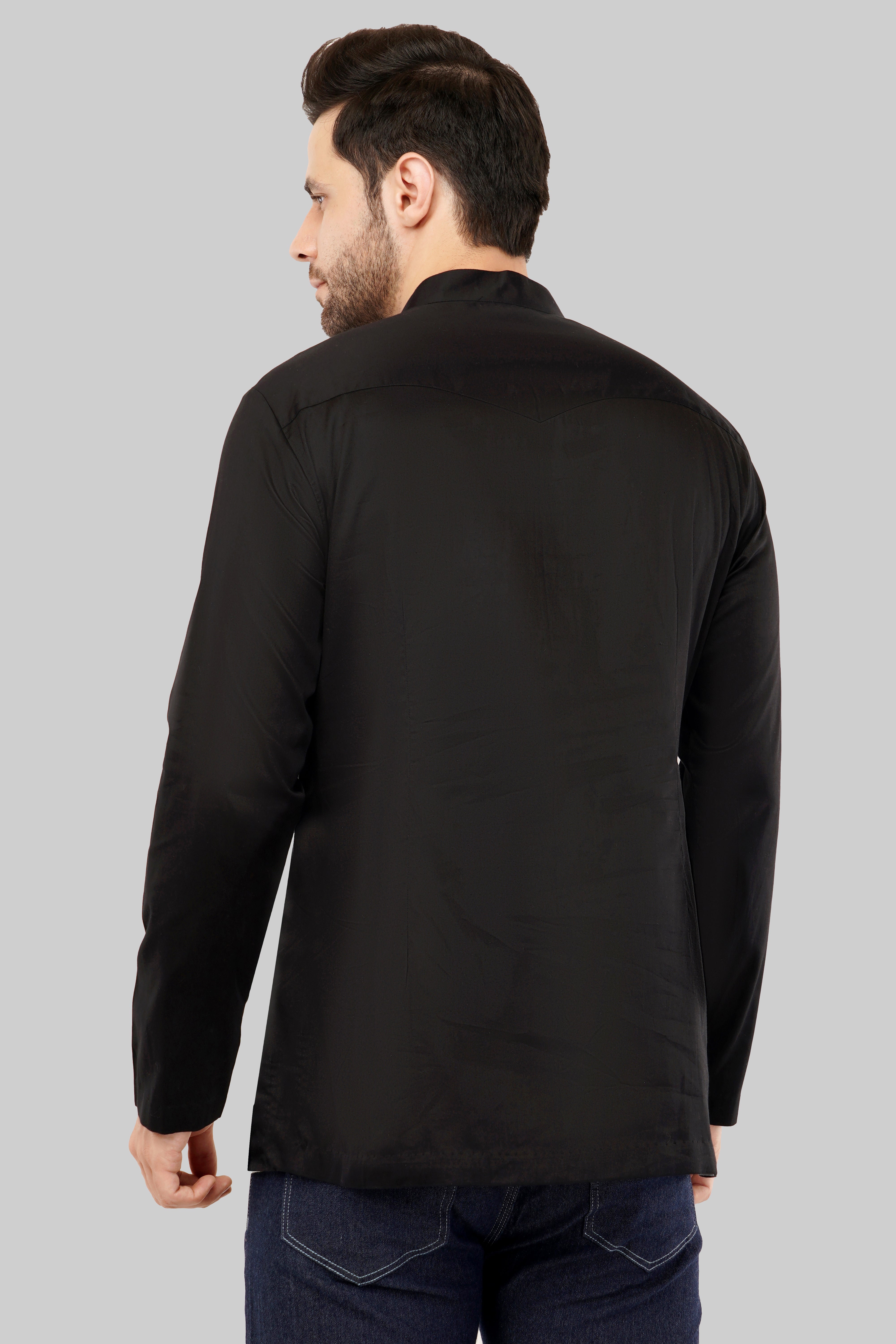 Fashion-Forward Black & White Men’s Kurta - Diwali Ready
