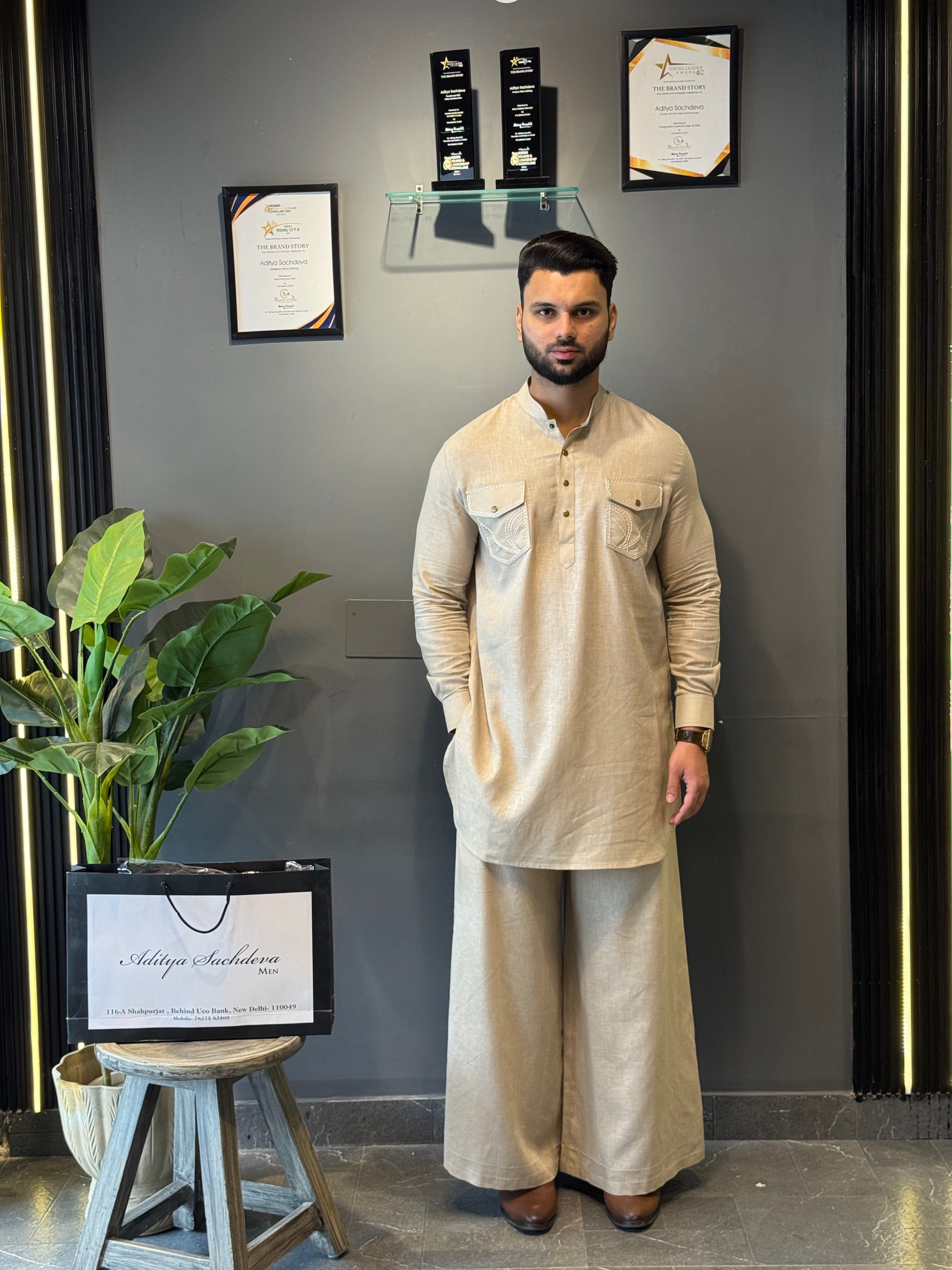 Desert Code Kurta With Farshi Pants