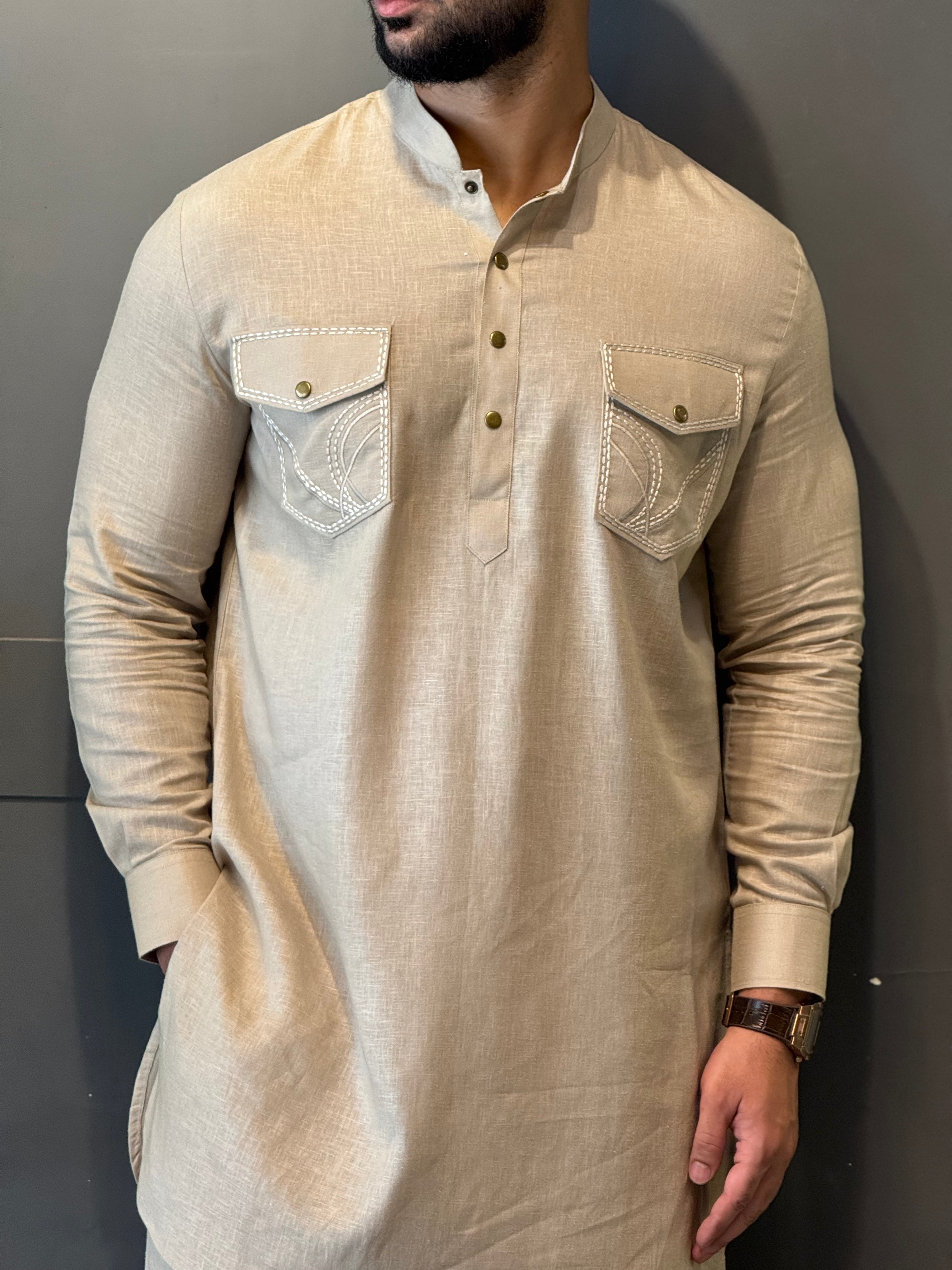 Desert Code Kurta With Farshi Pants