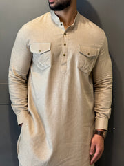 Desert Code Kurta With Farshi Pants