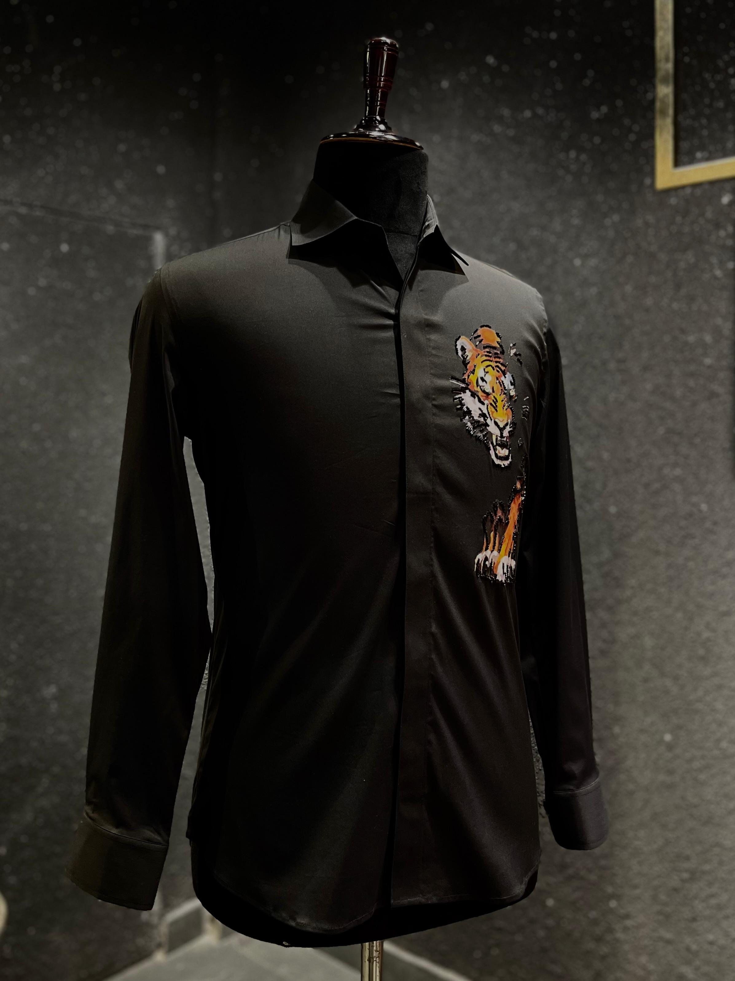 Wild Tiger Hand Painted Shirt