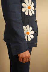 hand embroidered denim co ord set

